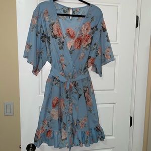 Blue floral romper - size XL